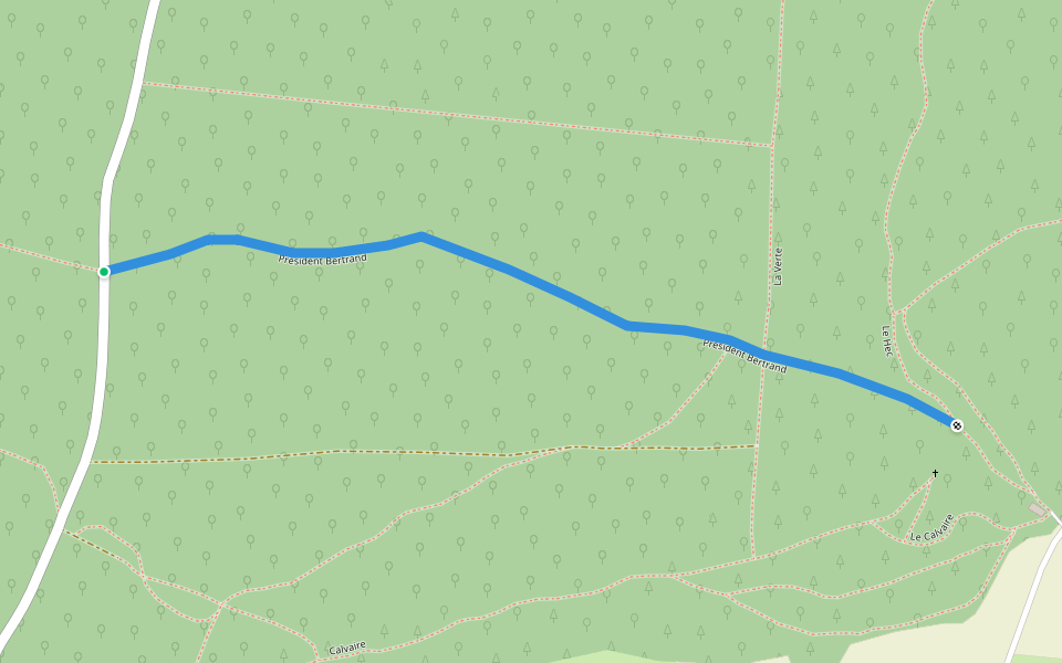 Président Bertrand walking route map in Saint-Georges-Buttavent