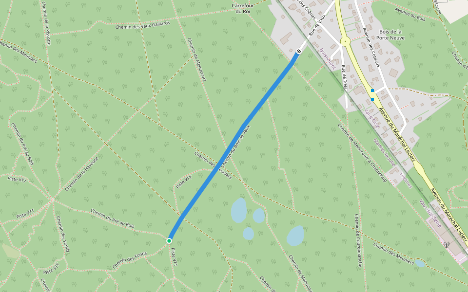 Chemin du Bois de Vaux walking route map in Vaux-sur-Seine