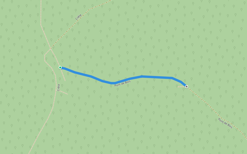 Pont de Bois walking route map in Vautorte