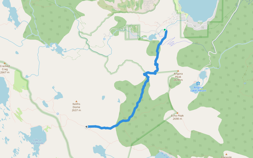 Tamarack Trail walking route map in Tahoma