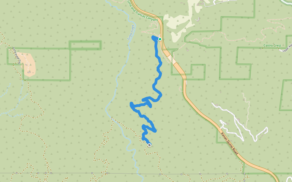 Jeff Sherman Memorial Trail walking route map in Malibu