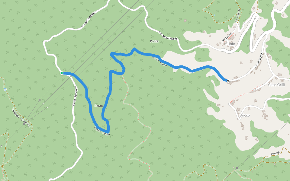 Perao - Cunio walking route map in Segno