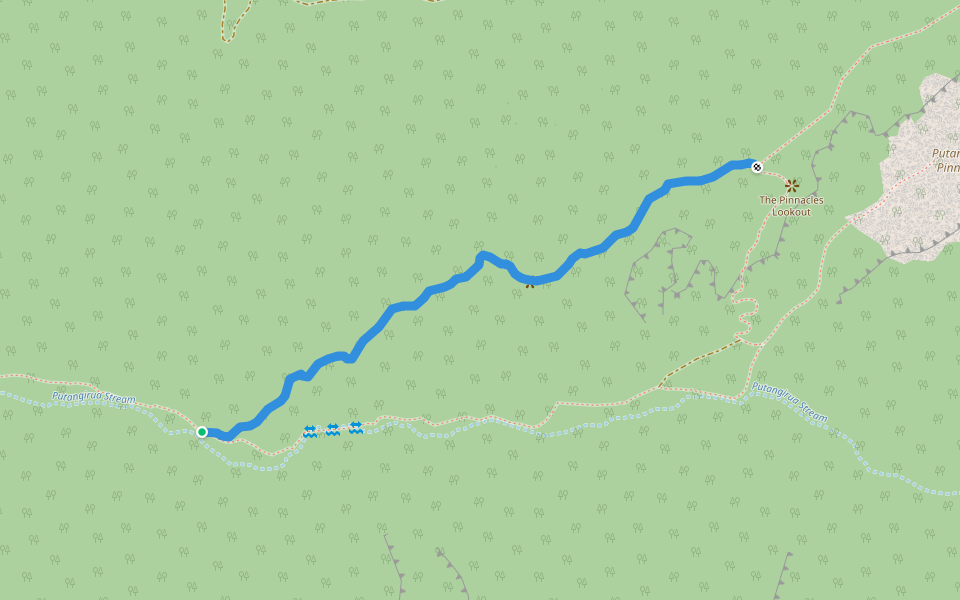 Pinnacles Track walking route map in Cape Palliser