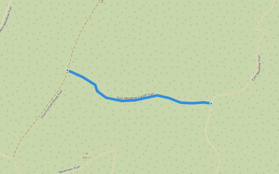 East Meadow Cutoff Trail walking route map in Malibu
