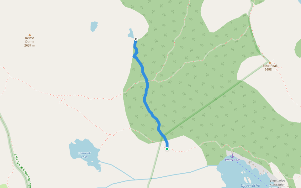 Triangle Lake Trail walking route map in Echo Lake