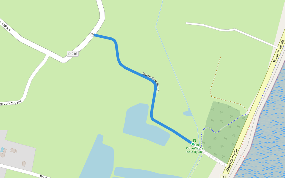 Route de la Bijude walking route map in Saint-Vaast-la-Hougue