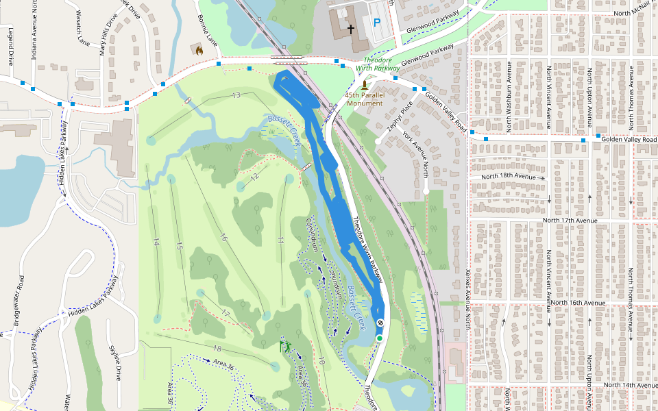 45 North Trail walking route map in Golden Valley