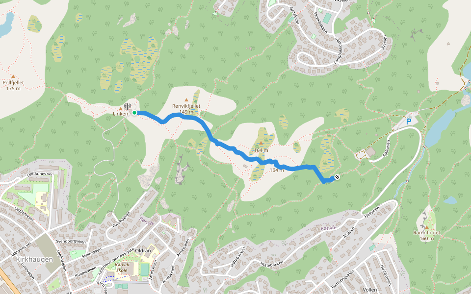 Linkenstien walking route map in Bodø