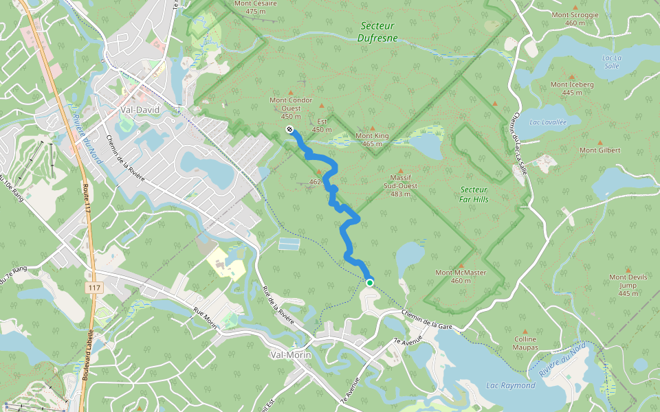 PG Pierre Gariépy walking route map in Val-Morin
