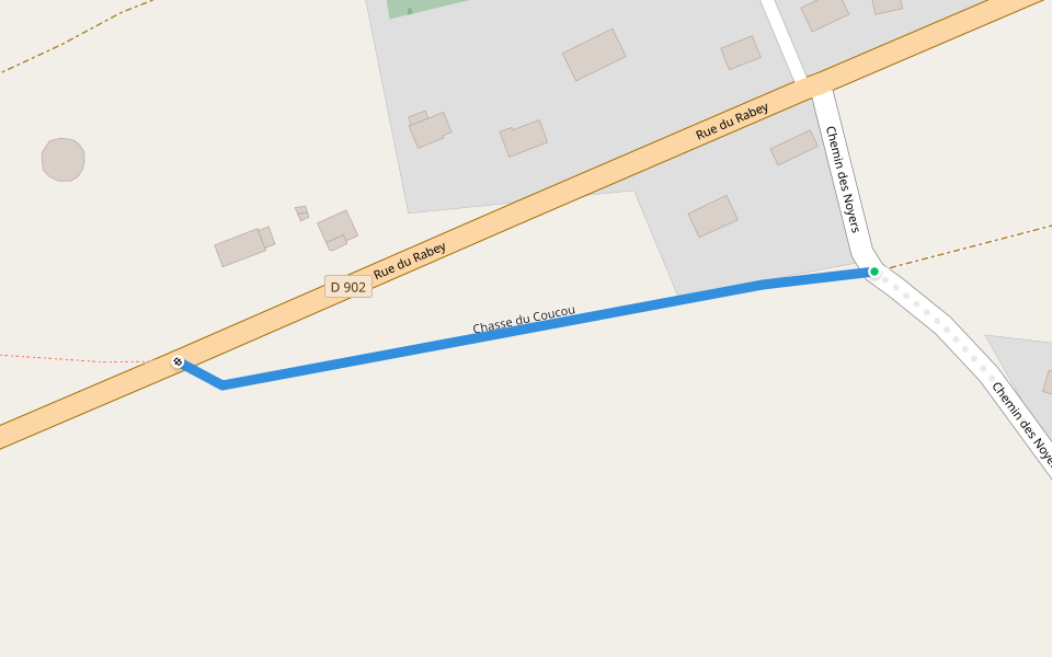 Chasse du Coucou walking route map in Quettehou
