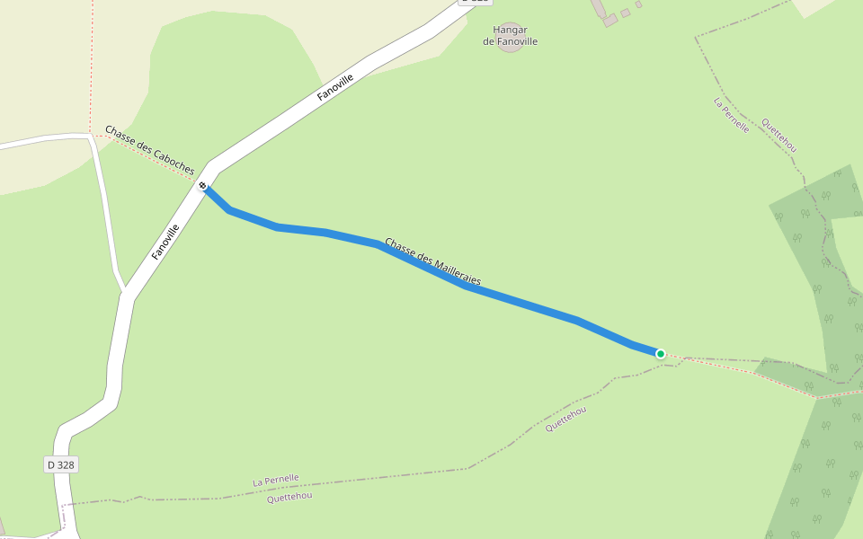 Chasse des Mailleraies walking route map in La Pernelle