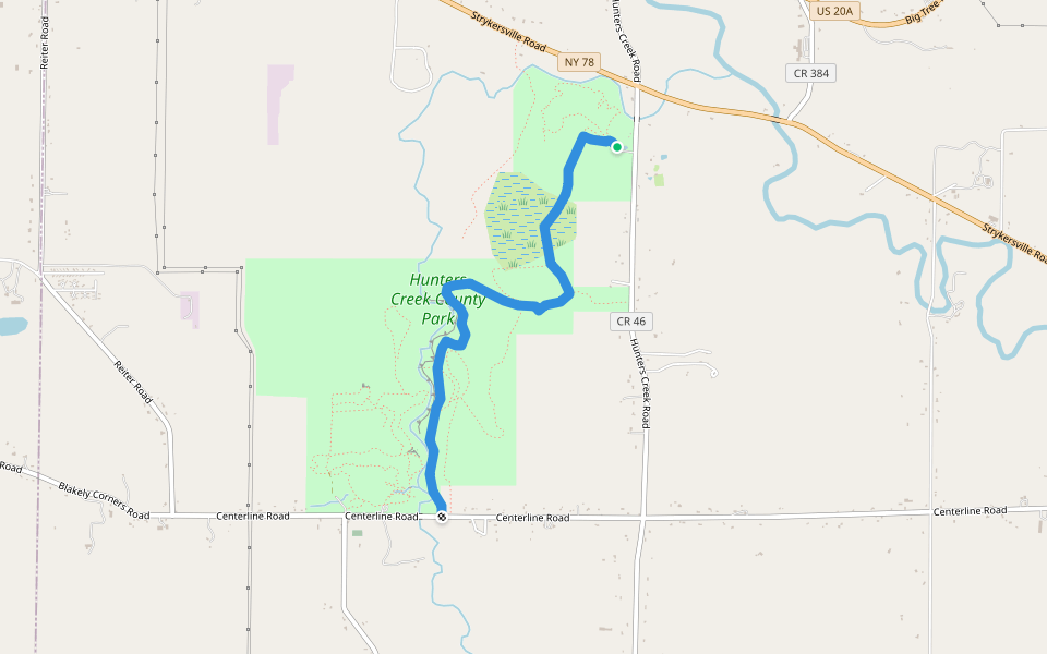 Conservation Trail (FLT) walking route map in East Aurora