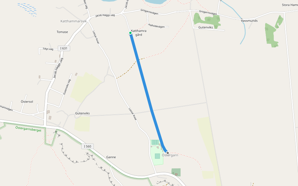 Amiralens väg walking route map in Katthammarsvik