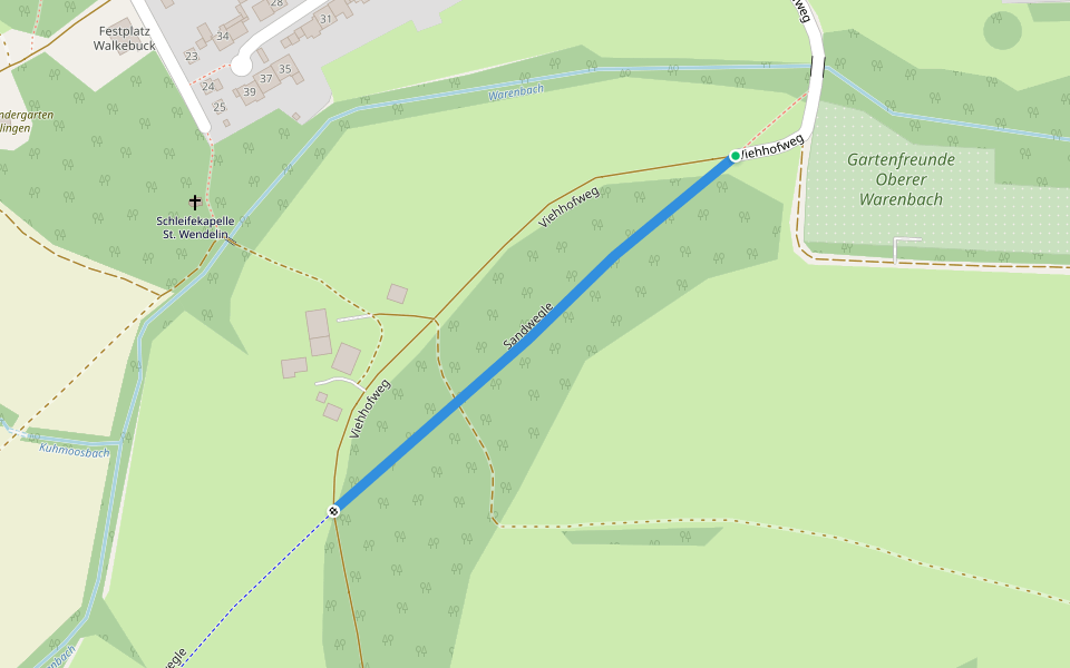 Sandwegle walking route map in Villingen-Schwenningen