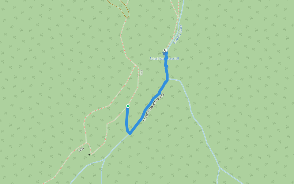 Rotschitzaklettersteig walking route map in Villach