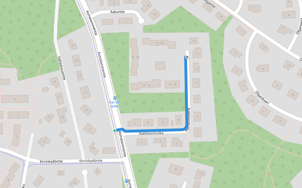 Nakkilanmutka walking route map in Jyväskylä