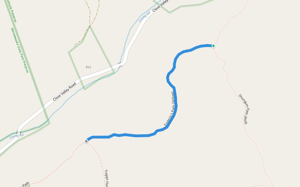 Enderly's Path (Yellow) walking route map in Gardiner