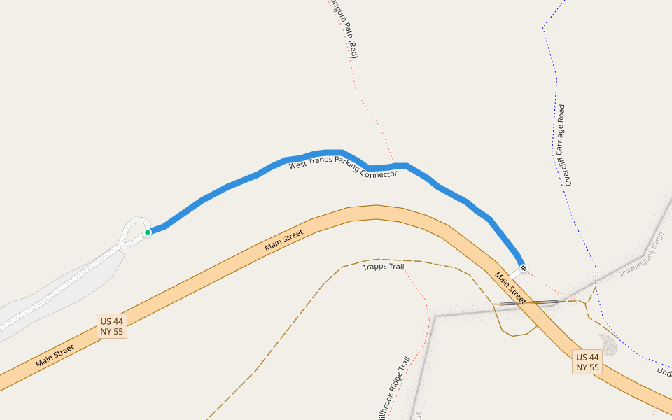 West Trapps Parking Connector walking route map in Gardiner