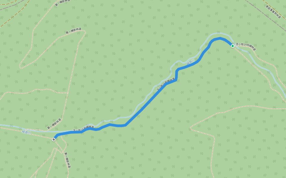 苫小牧16号線林道 walking route map in Tomakomai