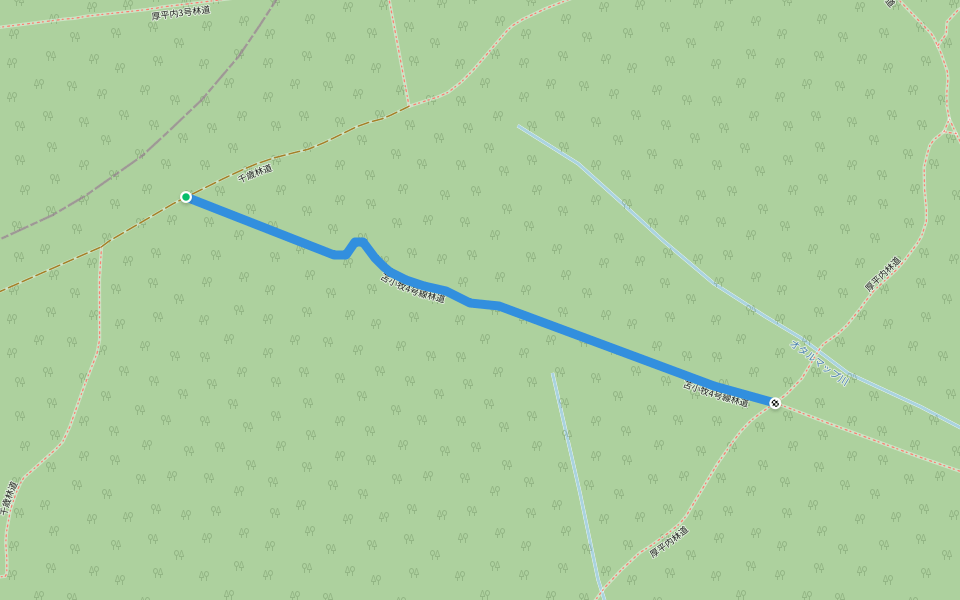 苫小牧4号線林道 walking route map in Tomakomai