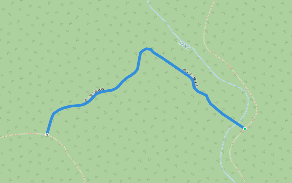 熊ノ沢支線林道 walking route map in Tomakomai