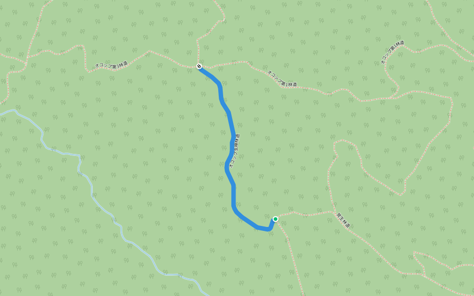 オコップ支線林道 walking route map in Tomakomai