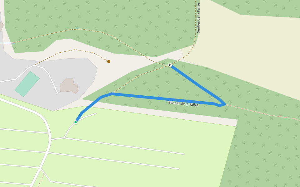 Sentier de la Falize walking route map in Bouillon