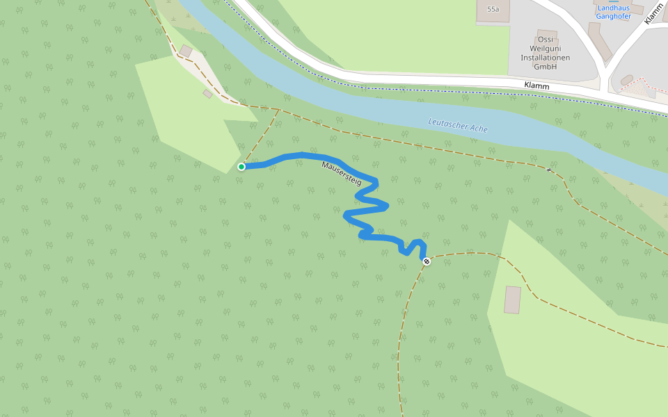 Mausersteig walking route map in Leutasch