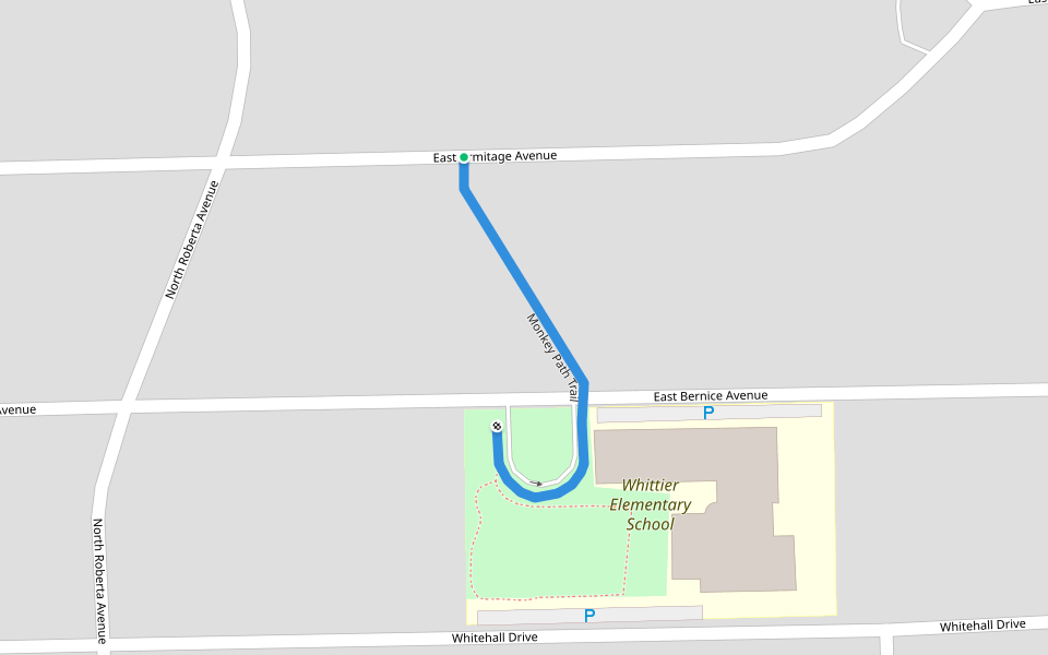 Monkey Path Trail walking route map in Northlake