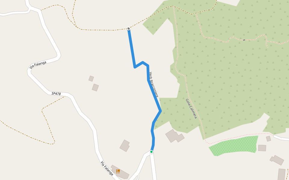 Verb Bracconiere walking route map in Serrara Fontana