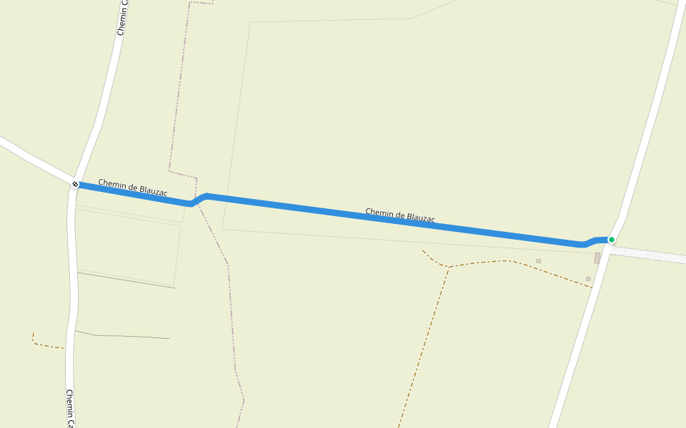 Chemin de Blauzac walking route map in Saint-Chaptes