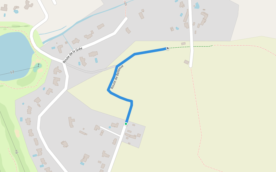 Route de Bellevue walking route map in Saint-André-des-Eaux