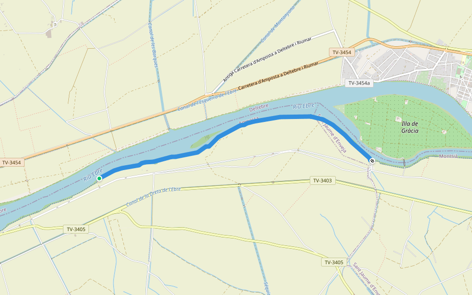 Via Verda walking route map in Deltebre