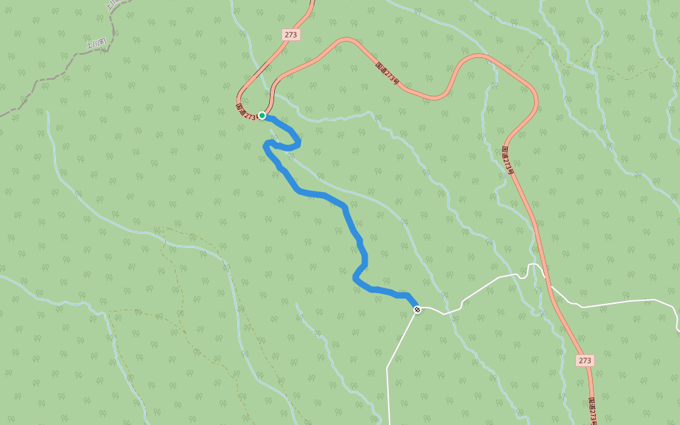 シンノスケ迂回四ノ沢林道 walking route map in Kamishihoro