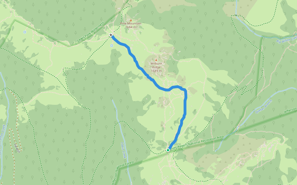 Rhododendron Gap Trail walking route map in Mouth of Wilson