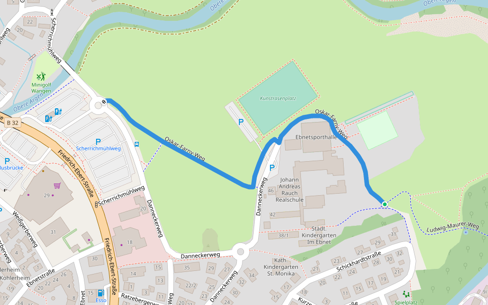 Oskar-Farny-Weg walking route map in Wangen im Allgäu