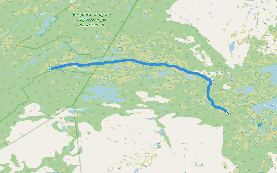 Setertjønnhytta - Svillesti walking route map in Gaulstad