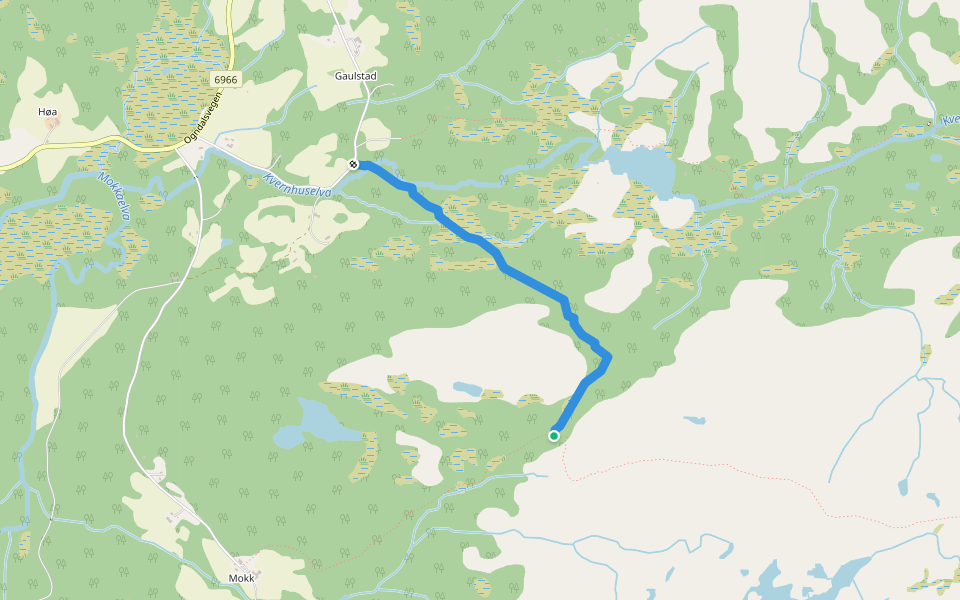 Gauldal - Gruve walking route map in Hammer