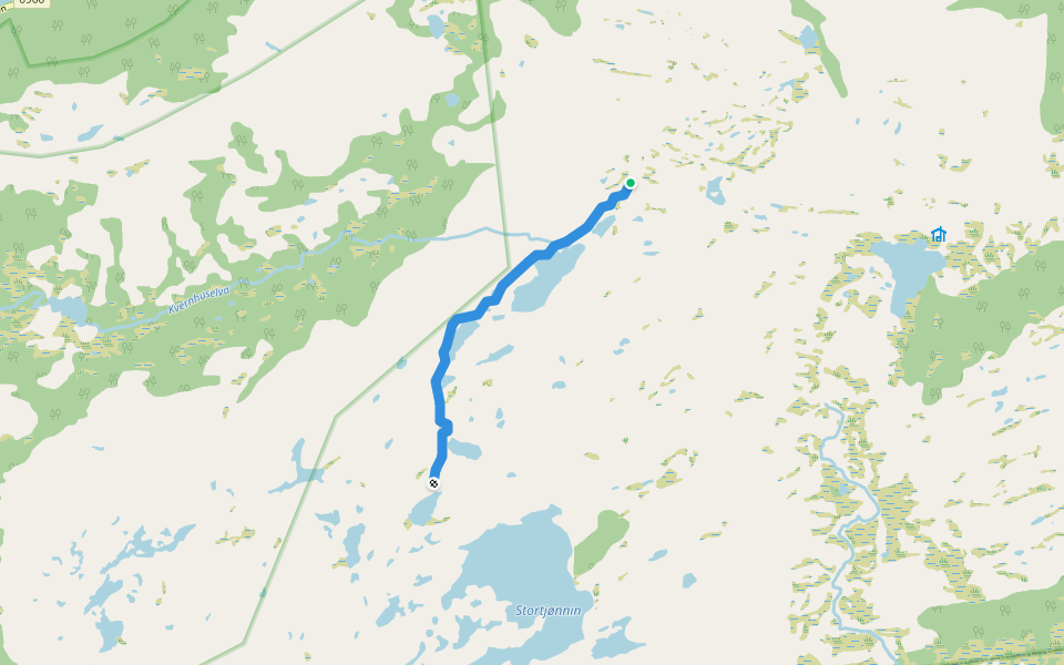 Damtjønna - Rabbtjønnin walking route map in Gaulstad