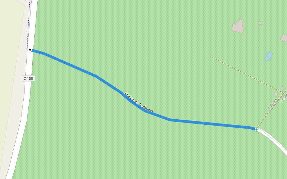Chemin de Toulouges walking route map in Canohès
