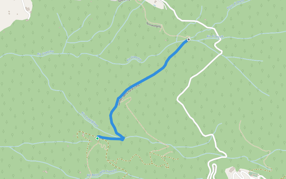 Sentieri della Val di Lima walking route map in Casabasciana