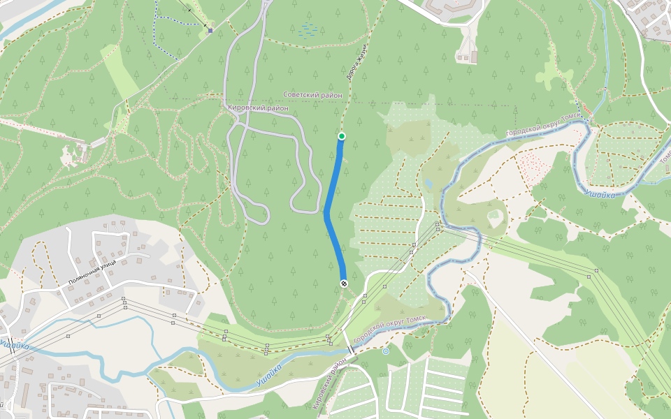 Дорога жизни walking route map in Tomsk