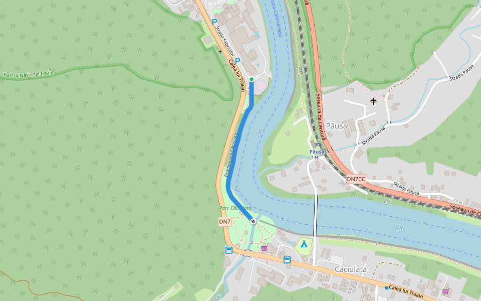 Promenadă Căciulata walking route map in Căciulata