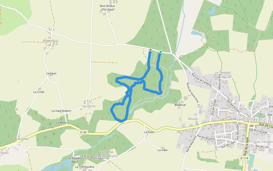 Circuit Pédestre - Saint-Dolay walking route map in Saint-Dolay