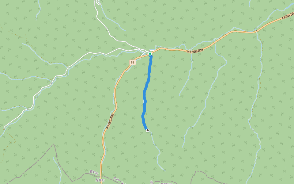 春日林道 ふたくち線 walking route map in Oketo