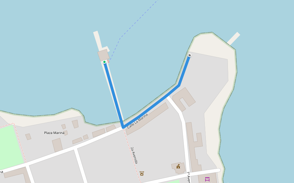Calle La Marina walking route map in Amapala