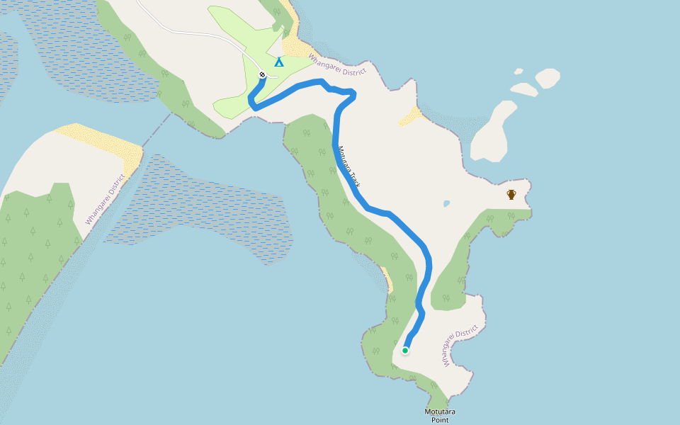 Motutara Track walking route map in Whananaki