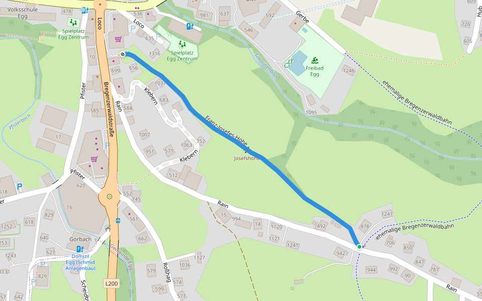 Franz-Josefes-Höhe walking route map in Egg