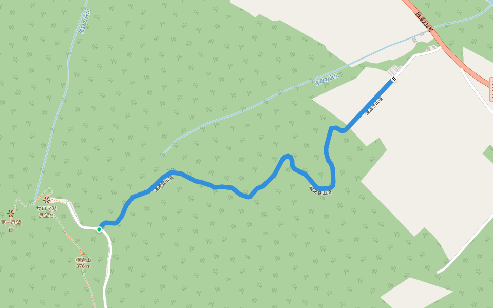 浪速登山道 walking route map in Saroma