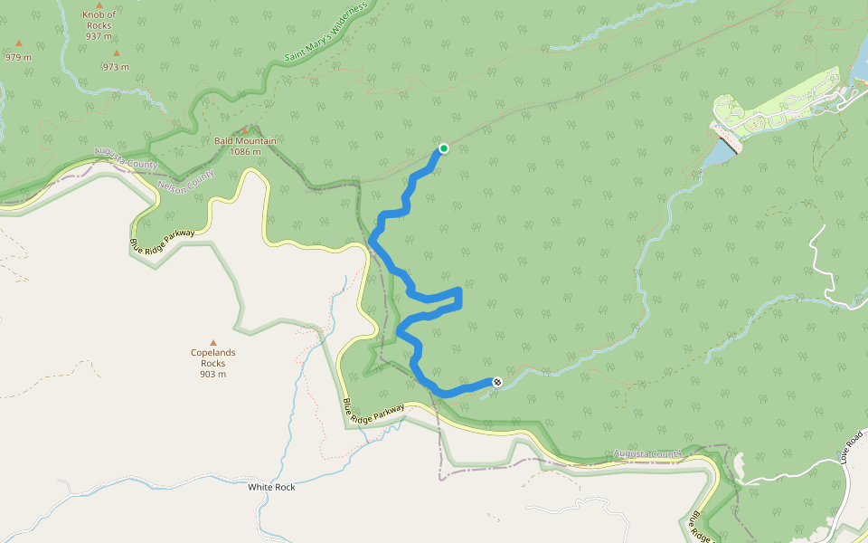 Slacks Overlook Trail walking route map in Vesuvius